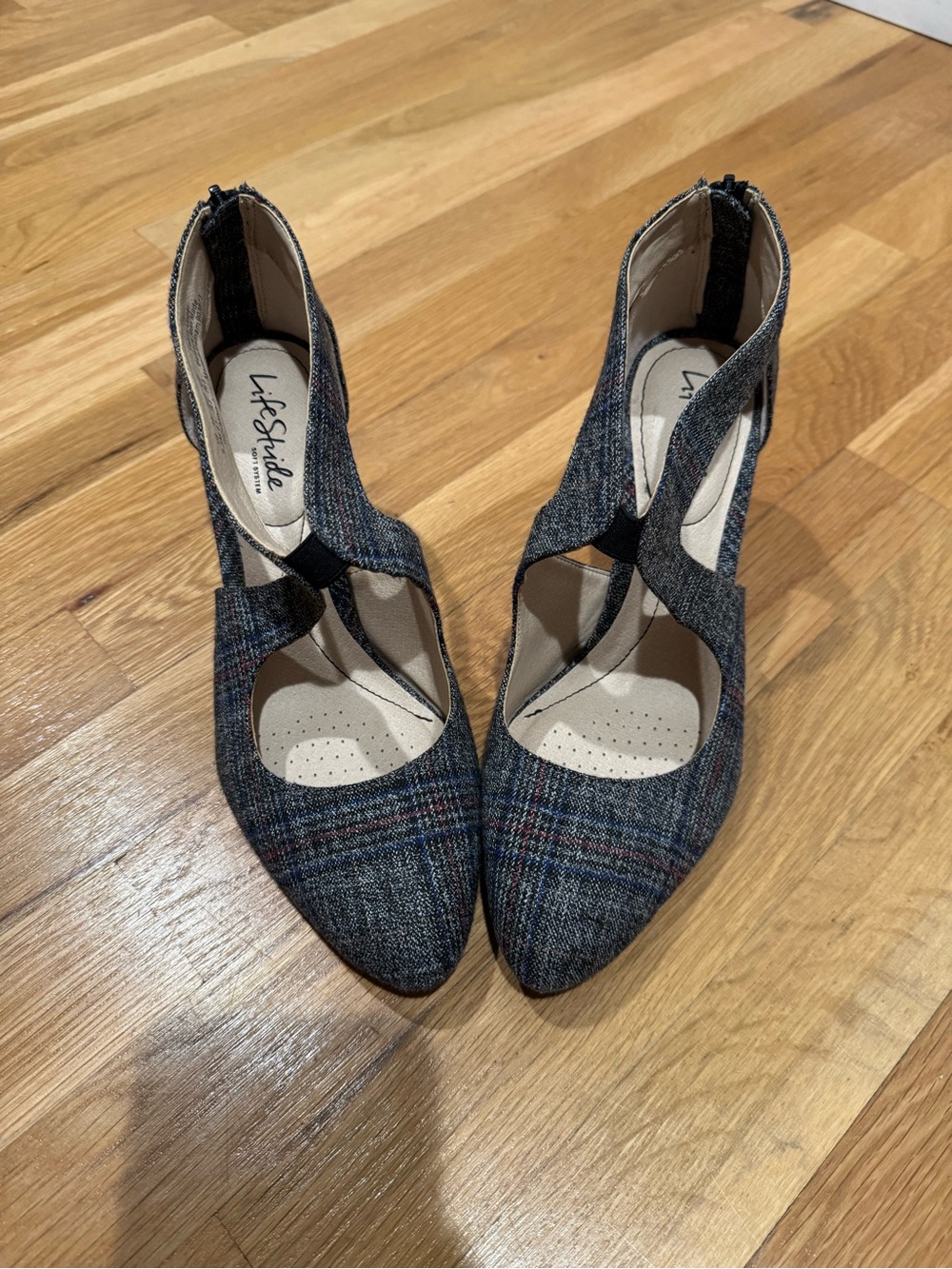 NIB LifeStride Giovanna Heel, Sz 9.5, Gray multi